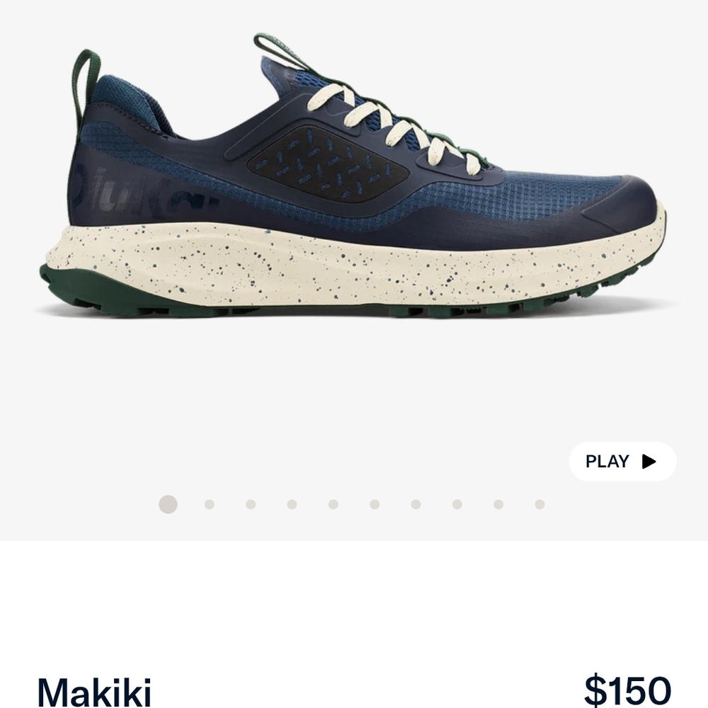 OluKai Navy and Green Athletic Shoes